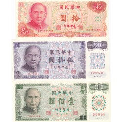 TAIWAN SERIE 10-50-100 YEN 